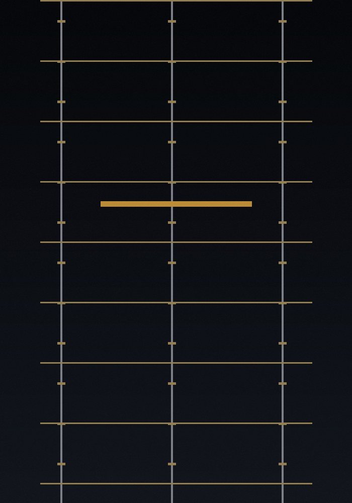 Vertical shaft rails representing studio dispatch structure